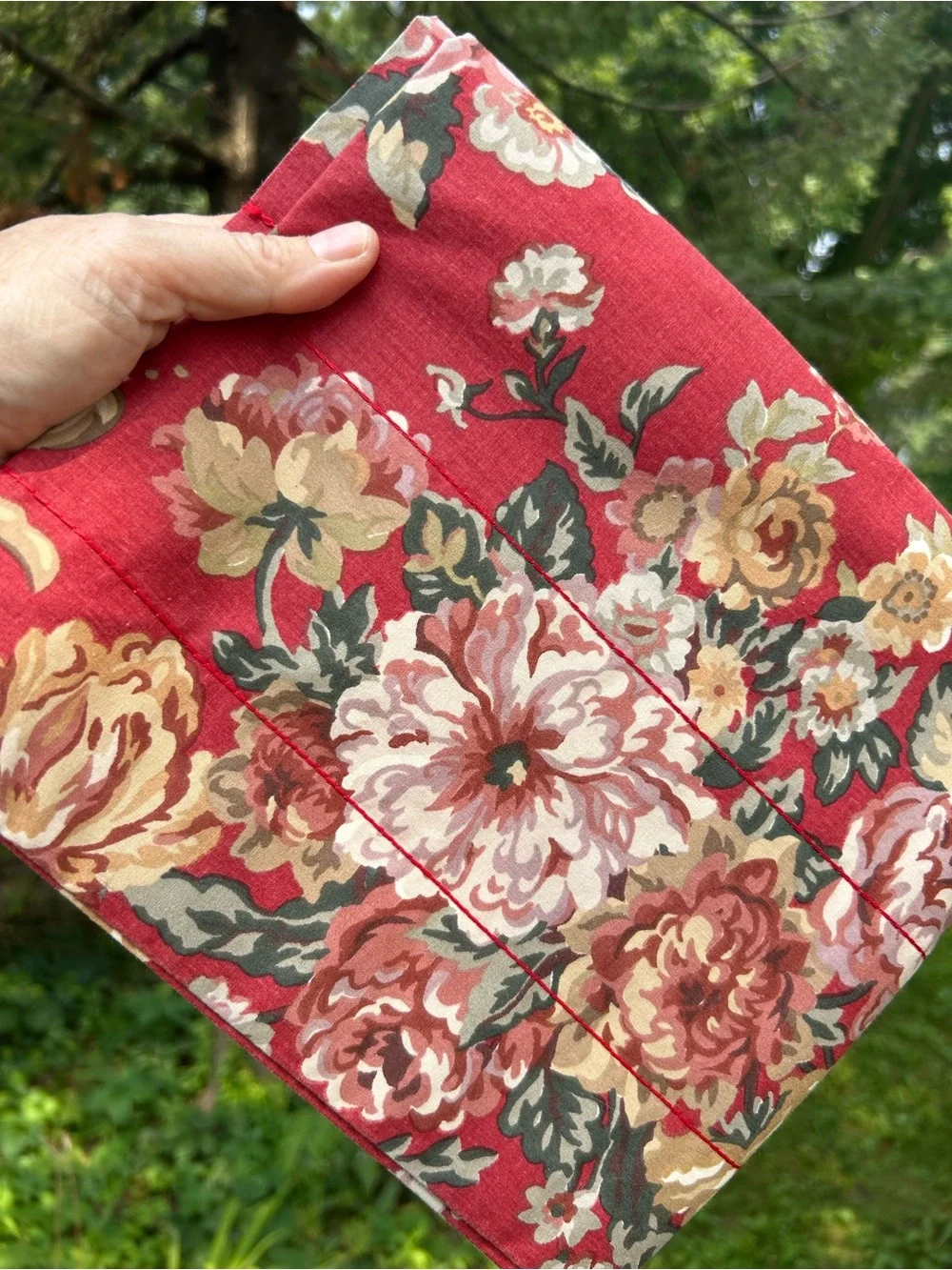Vintage Ralph Lauren Valance Marseilles Danielle Floral Red Pink Window 17x82.5